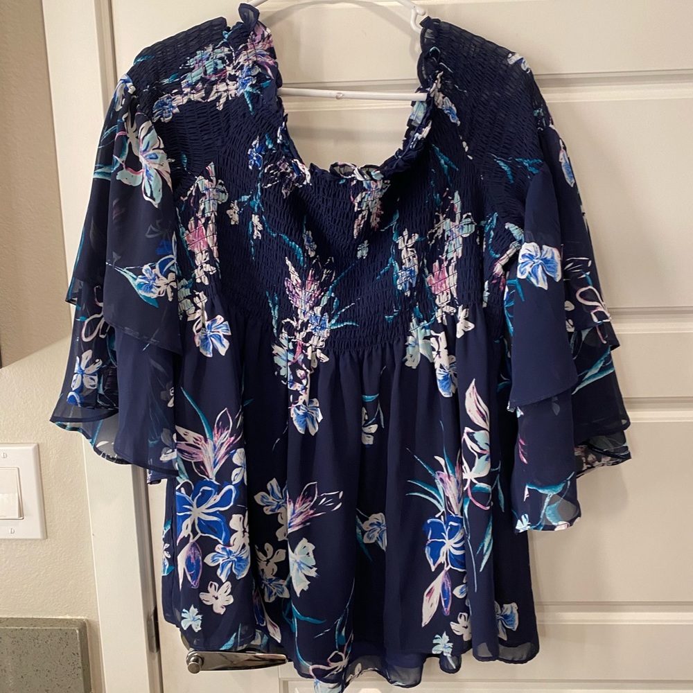 Lane Bryant off shoulder floral top 18